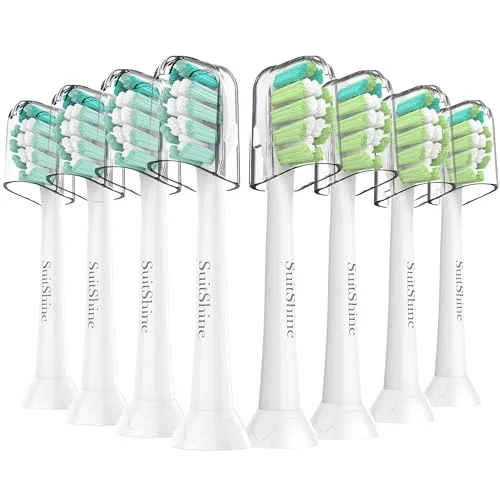 SuitShine Replacement Toothbrush Heads — 8-Pack White